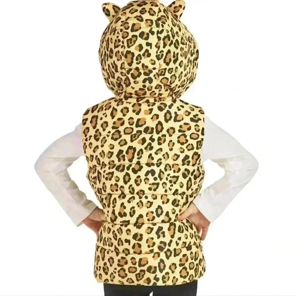 Members Mark Leopard Print Hooded Puffer Vest